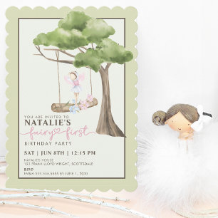 Invitation Fairy First Girl's 1st Birthday Party Personnalisé