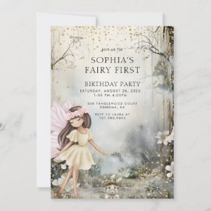 Invitation Fairy First Girl's Birthday Enchanted Forest