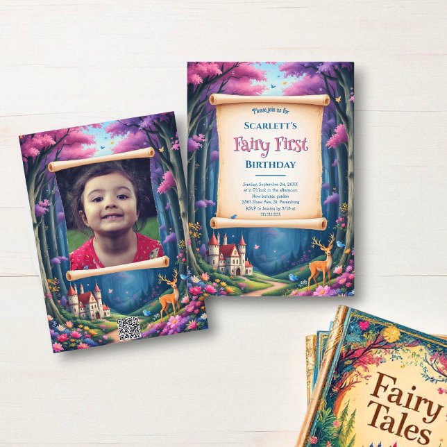 Invitation Fairy First Whimsical Woodland Castle 1st Birthday (Créateur téléchargé)