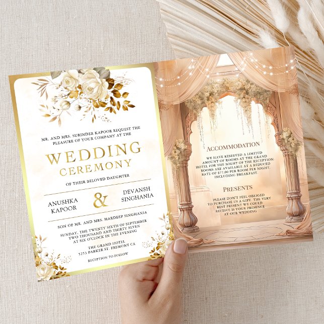 Invitation Fairy Floral Mandap Mariage Indien Hindou (Créateur téléchargé)