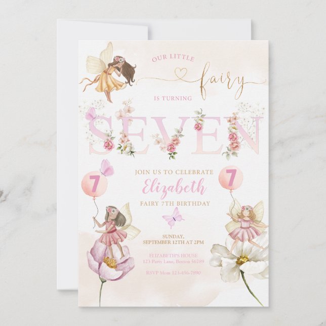 Invitation Fairy Forest Girl Anniversaire Magique (Devant)