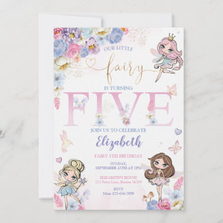 Invitation Fairy Forest Girl Anniversaire Magique