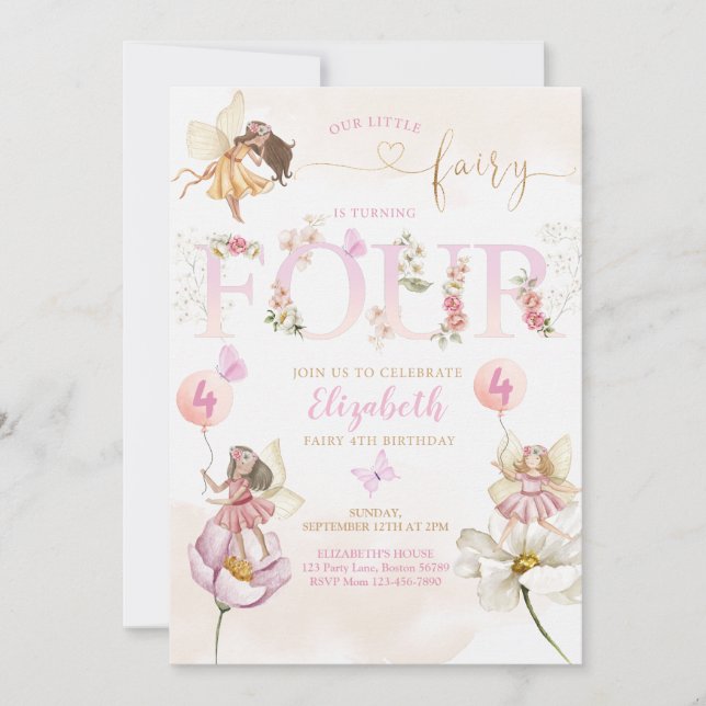 Invitation Fairy Forest Girl Anniversaire Magique (Devant)