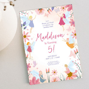 Invitation Fairy Garden Fbattage Floral Anniversaire
