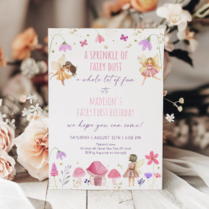 Invitation Fairy Garden Floral Premier anniversaire