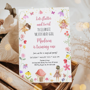 Invitation Fairy Garden Flutter & Twirl Anniversaire