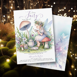 Invitation Fairy Garden Tea Party Champignons Baby Girl Douch