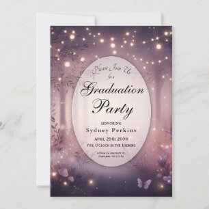 Invitation Fairy Lights in Woodland Glow Graduation Party
