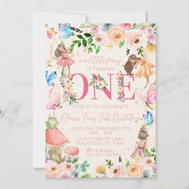 Invitation Fairy Premier anniversaire (Devant)
