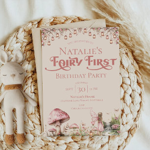 Invitation Fairy Premier thème Fille 1er anniversaire fête Pe