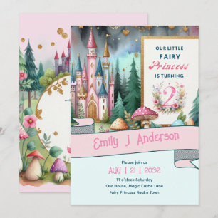 Invitation Fairy Princess 2e anniversaire DEUX Rose Fairycore