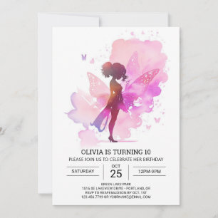 Invitation Fairy Princess Ballerina Anniversaire Élégance