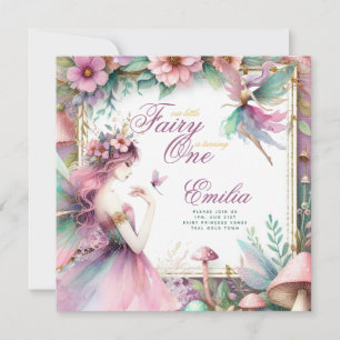 Invitation Fairy Princesse 1er anniversaire ou EDIT AGE Or Tu