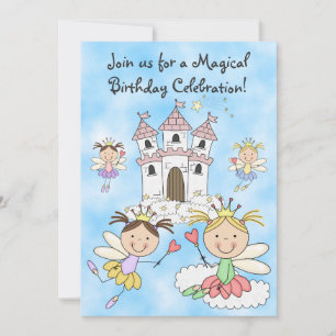 Invitation Fairy Princesses et Château Anniversaire Invitatio