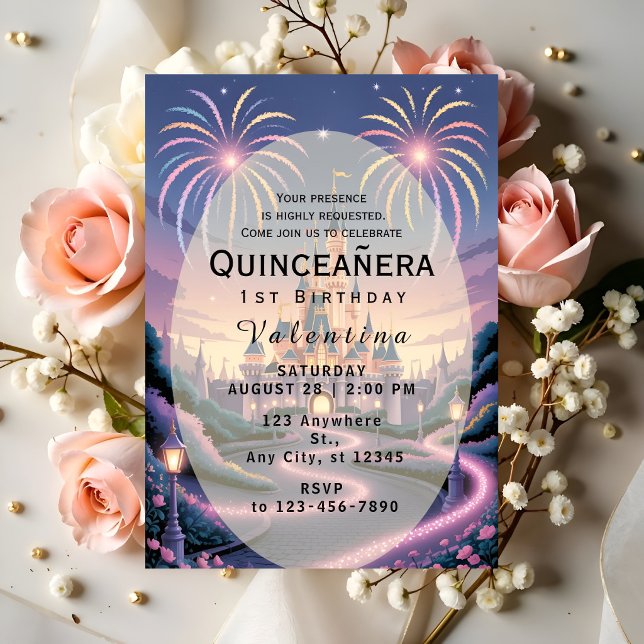 Invitation Fairy Tale Château Bébé Fille Anniversaire (Créateur téléchargé)