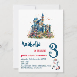 Invitation Fairy Tale Conte Unicorn Anniversaire de enfant Pa