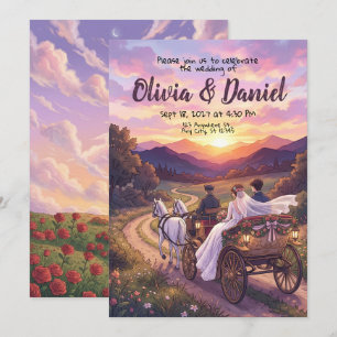 Invitation Fairy Tale de Mariage au Coucher du Soleil Invitat