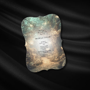 Invitation Fairy Tale Enchanted Forest Élégant Floral Bridal