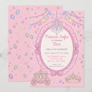Invitation Fairy Tale Fancy Rose Princesse Anniversaire