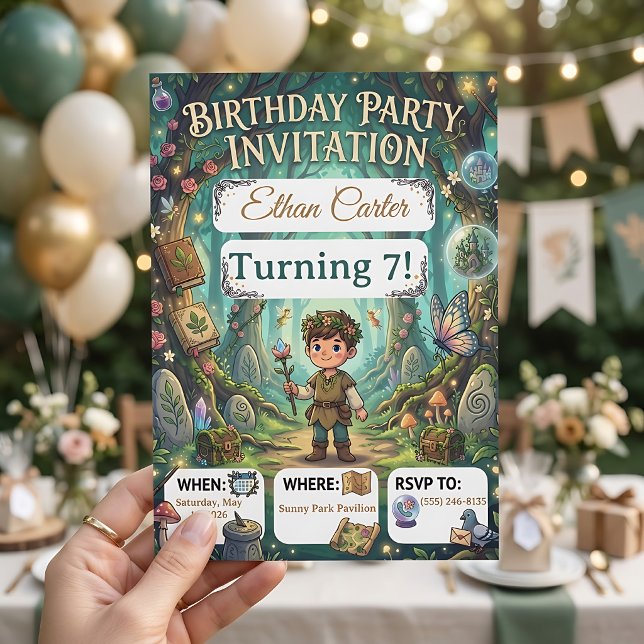 Invitation Fairy Tale Forest | Anniversaire Aventure en Forêt (Fairy Tale Forest | Woodland Adventure Birthday In Invitation Birthday Invitation)
