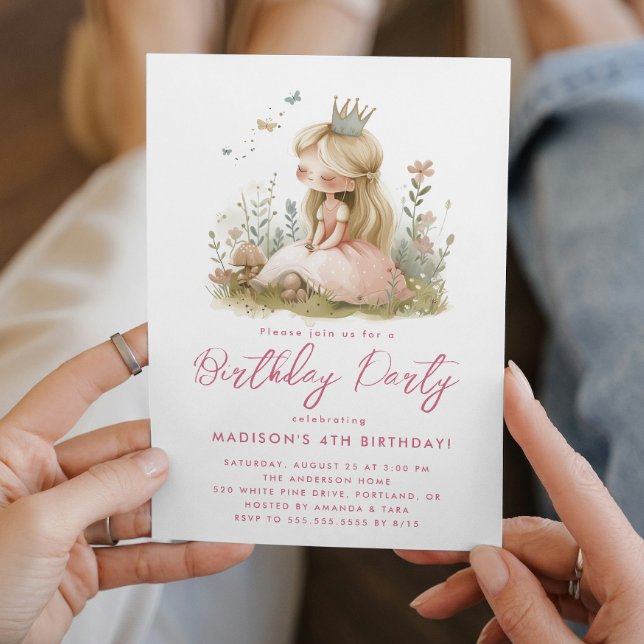 Invitation Fairy Tale Princesses Pink Anniversaire (Créateur téléchargé)