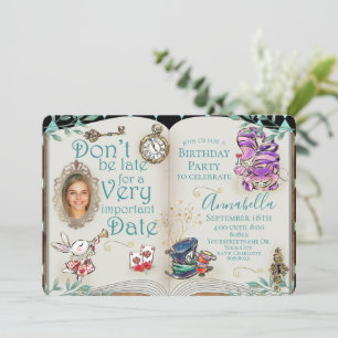 Invitation Fairy Tale thème Alice au pays des merveilles Phot