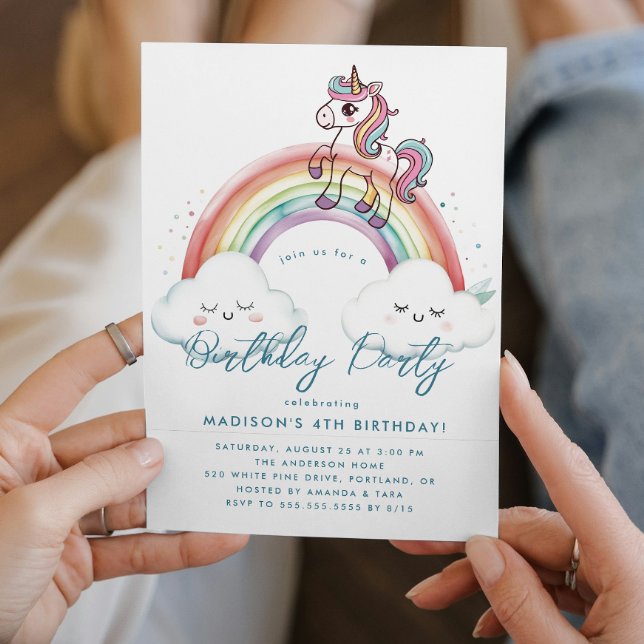 Invitation Fairy Tale Unicorne et Rainbow Birthday Party (Créateur téléchargé)