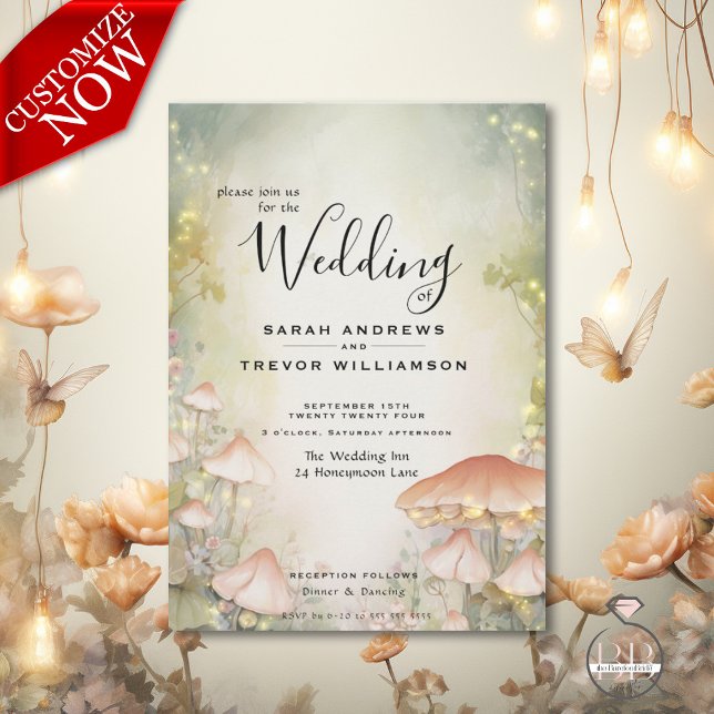 Invitation Fairy Tale Woodland Fairycore Romance (Easy to Customize)