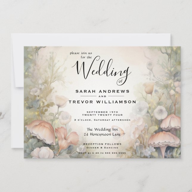 Invitation Fairy Tale Woodland Fairycore Romance (Devant)