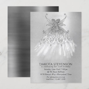 Invitation Fairy Wing Gown   Argent Platinum Faux Sheen