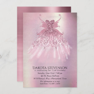 Invitation Fairy Wing Mauve Gown   Luxueux Tône Rose Dusty