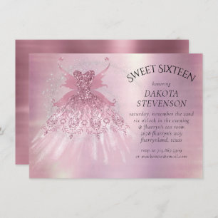 Invitation Fairy Wing Mauve Gown   Luxueux Tône Rose Dusty