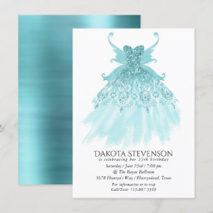 Invitation Fairy Wing Mint Gown   Luxe Pearl Green Aqua Sheen