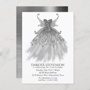 Invitation Fairy Wing Silver Gown   Platine Faux Sheen