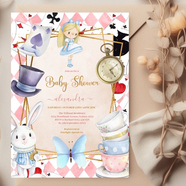 Invitation Fairytale Alice au Baby shower Wonderland (Créateur téléchargé)