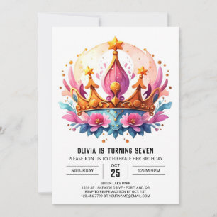 Invitation Fairytale Digital Princess Crown Birthday
