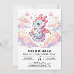 Invitation Fairytale Dragon 1er anniversaire