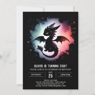 Invitation Fairytale Dragon Birthday Personnalisable