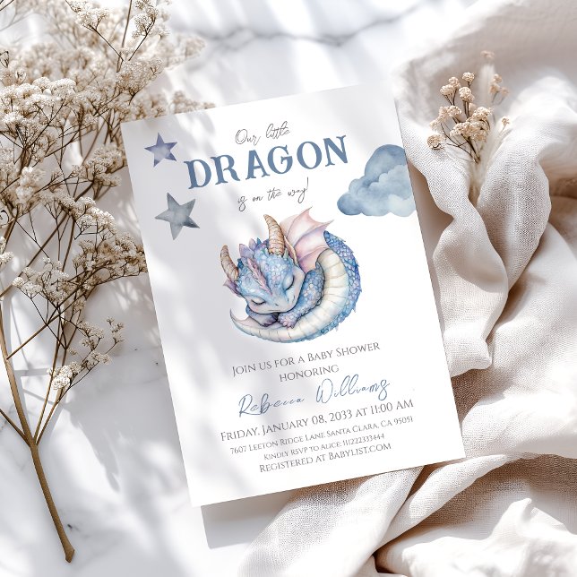 Invitation Fairytale Dreamy Baby shower Dragon (Créateur téléchargé)