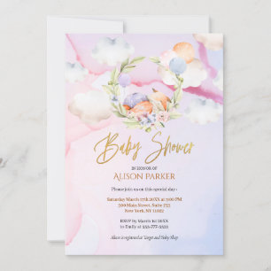 Invitation Fairytale Forest Fox Pink Sky Dream   BABY SHOWER