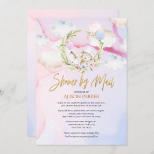 Invitation Fairytale Forest Rabbit rose   Baby shower par cou