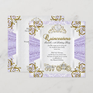 Invitation Fairytale Lavender Quinceanera 15e anniversaire 2