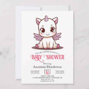Invitation Fairytale Lovely Unicorn Baby shower