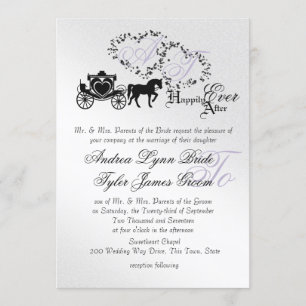 Invitation Fairytale Mariage Carriage Argent