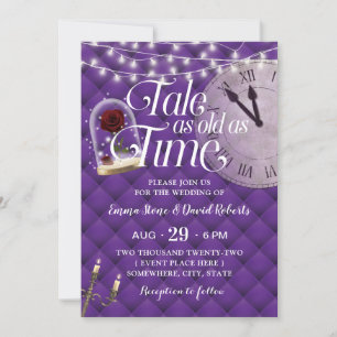 Invitation Fairytale Mariage moderne violet Motif Tufé