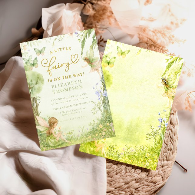 Invitation fairytale mushroom forest baby shower girl (Créateur téléchargé)