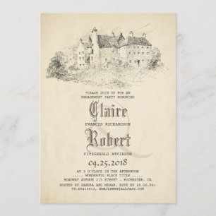 Invitation Fairytale Old Castle Vintage Engagement Party
