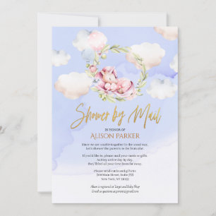 Invitation Fairytale Pink Unicorn Dream   Baby shower par cou