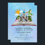 Invitation Fairytale Pop Up Book Kids First Birday<br><div class="desc">Célébrez l'anniversaire magique de votre enfant avec ce Conception Anniversaire de enfant de livres de Fairytale Pop Up. Ce design présente un livre pop-up à thème de conte de fées avec un château, un chevalier, un dragon et une licorne contre un arrière - plan d'aquarelle bleue. Vous pouvez customiser plus...</div>
