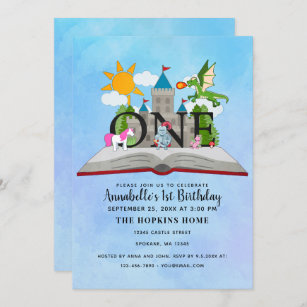 Invitation Fairytale Pop Up Book Kids Premier anniversaire